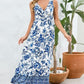 Printed V-Neck Wide Strap Dress