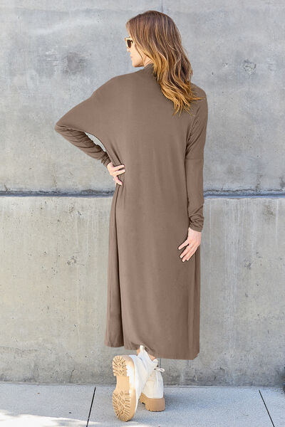 Basic Bae Full Size Open Front Long Sleeve Cover Up Cardigan