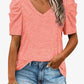 V-Neck Puff Sleeve Tee