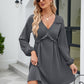 SO YOU Full Size Frill Trim V-Neck Long Sleeve Dress