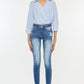 Kancan Distressed Raw Hem High Waist Jeans