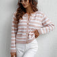 Striped Button Front Cardigan