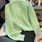 Openwork V-Neck Dropped Shoulder Cardigan