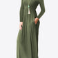 Women's Full Size Valencia Round Neck Empire Waist Pocket Dress
