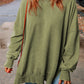 Malibu Dreams Full Size Dropped Shoulder Round Neck Long Sleeve Blouse
