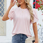 Round Neck Petal Sleeve T-Shirt