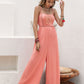 Openwork Spaghetti Strap Wide Leg Jumpsuit