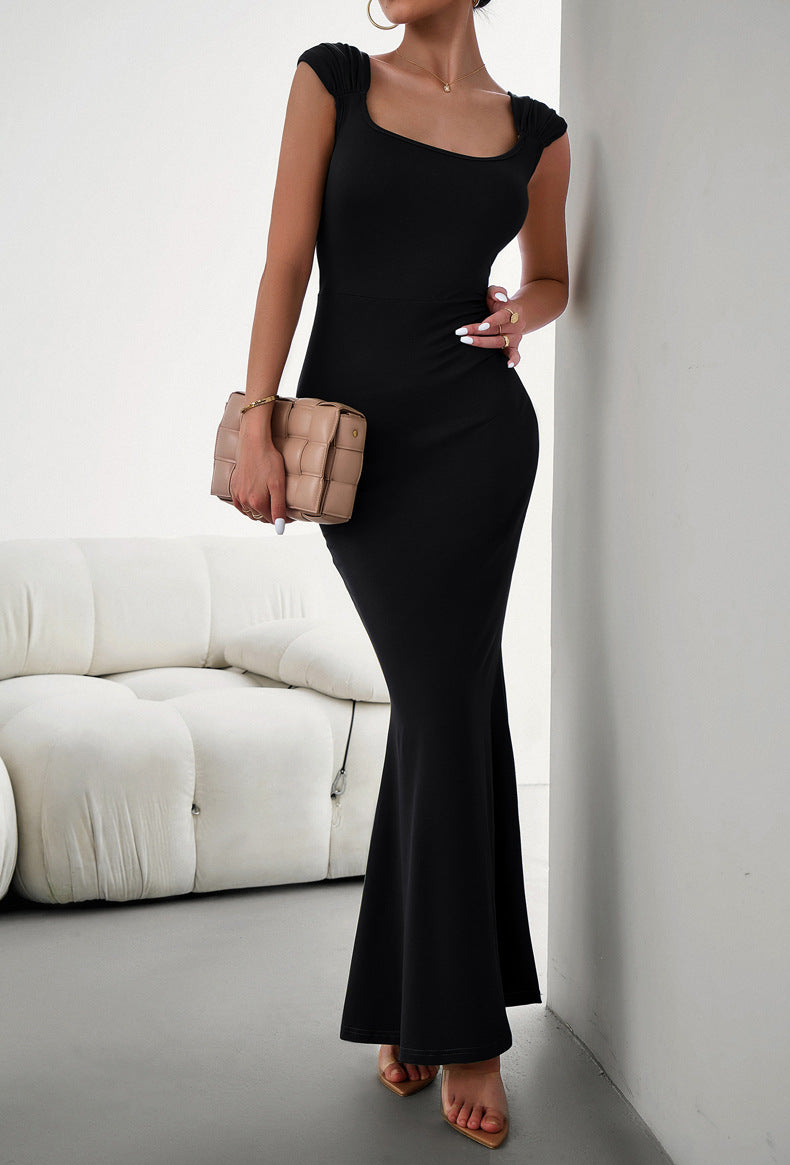 Arlowe Lea Cap Sleeve Scoop Neck Maxi Dress