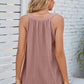 Openwork Round Neck Wide Strap Tank