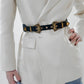 Jessica Anne Beauty Double Buckle PU Leather Belt