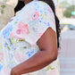 White Birch One And Only Full Size Short Sleve Floral Print Top