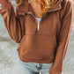 Half-Zip Thumbhole Sleeve Hoodie
