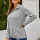 Women's Full Size Heathered Quarter-Zip Sweatshirt