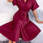 Aaliyah Isla Short Sleeve Collared Tie Belt Dress