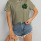 Lucky Clover Round Neck Short Sleeve T-Shirt