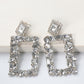 Square Shape Glass Stone Dangle Earrings