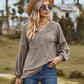 Full Size Dropped Shoulder Button-Down Hoodie