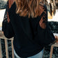 Women's Full Size Embroidered Tie-Neck Puff Sleeve Blouse