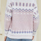 SavannahTree Printed V-Neck Buttoned Cardigan