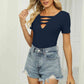 Full Size Twisted V-Neck T-Shirt