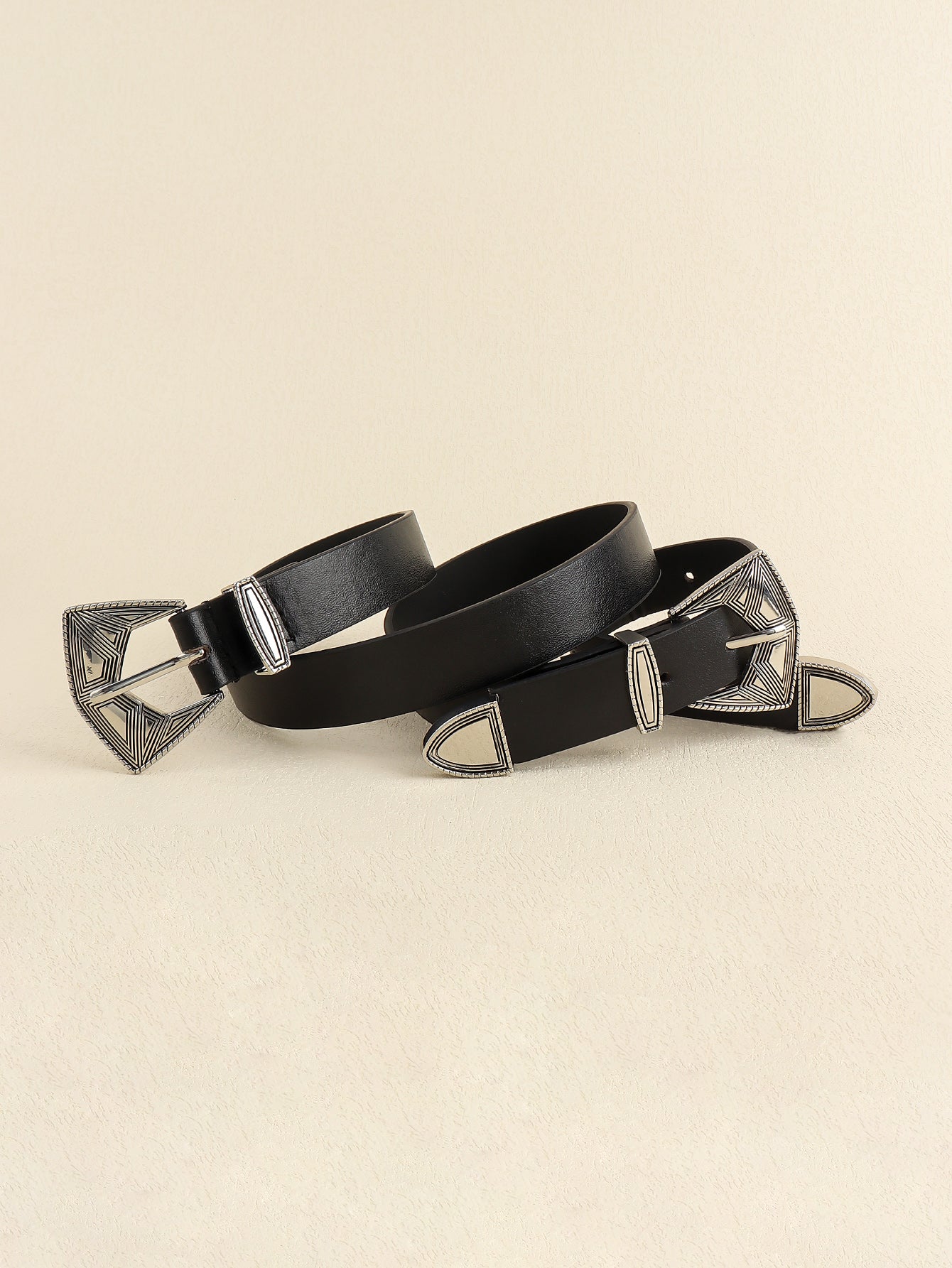 Jessica Anne Beauty Double Buckle PU Leather Belt