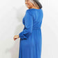 Full Size Scoop Neck Empire Waist Long Sleeve Mini Dress