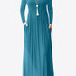 Women's Full Size Valencia Round Neck Empire Waist Pocket Dress