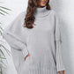 One Size Turtle Neck Long Sleeve Ribbed Sweater
