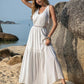 V-Neck Tie Shoulder Crochet Maxi Dress