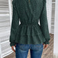 Laken Jay Printed Round Neck Smocked Flounce Sleeve T-Shirt