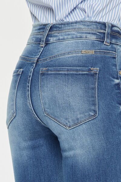 Kancan Distressed Raw Hem High Waist Jeans *
