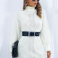 Openwork Turtleneck Long Sleeve Sweater Dress