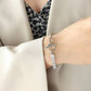 Michelle&Lanha Zircon Titanium Steel Closure Bracelet