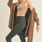 Kimberly C Open Front Longline Choco Hooded Cardigan