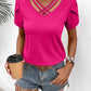 Malibu Dreams Women's Strappy V-Neck Petal Sleeve Top