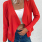 ZeldaMarie Open Front Zipper Pocket Cardigan