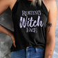 Full Size Round Neck RESTING WITCH FACE Graphic Tank Top
