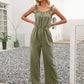 Round Neck Sleeveless Jumpsuit with Pockets