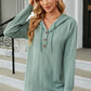 Full Size Cable-Knit Long Sleeve Hoodie