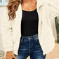 Drawstring Zip Up Hooded Plush Jacket