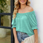 Full Size Short Flounce Sleeve Top
