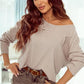 Laken Jay Ribbed Round Neck Drop Shoulder Long Sleeve Top