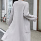 Dropped Shoulder Long Sleeve Cardigan with Pocket