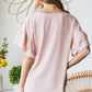 Heimish Full Size Swiss Dot Ruffle Short Sleeve Top