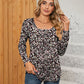 Printed Square Neck Long Sleeve Blouse
