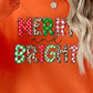MERRY AND BRIGHT Round Neck Sweatshirt