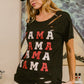 BiBi MAMA Graphic Distressed Short Sleeve T-Shirt - Brand BiBi