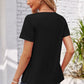Decorative Button Scoop Neck T-Shirt