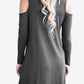 Women's Full Size Cold-Shoulder Long Sleeve Round Neck Dress