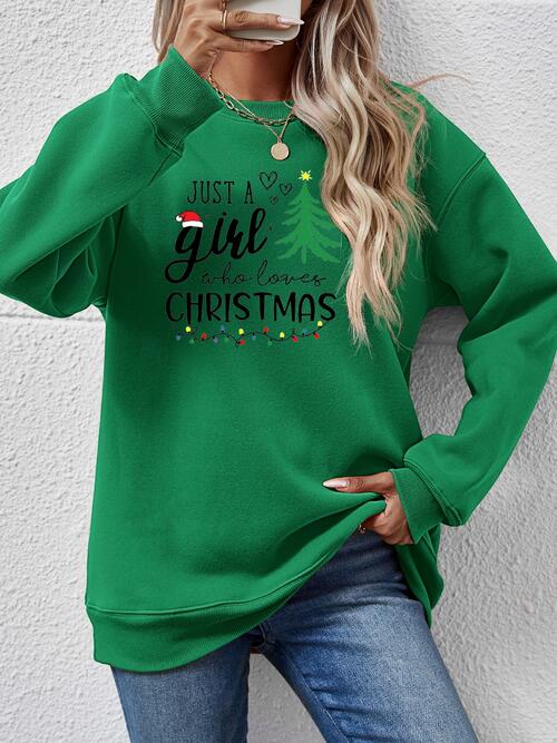 Christmas Themed Letter Graphic Round Neck Sweatshirt